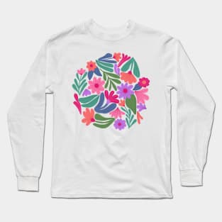 Bright happy flowers in cream Long Sleeve T-Shirt
